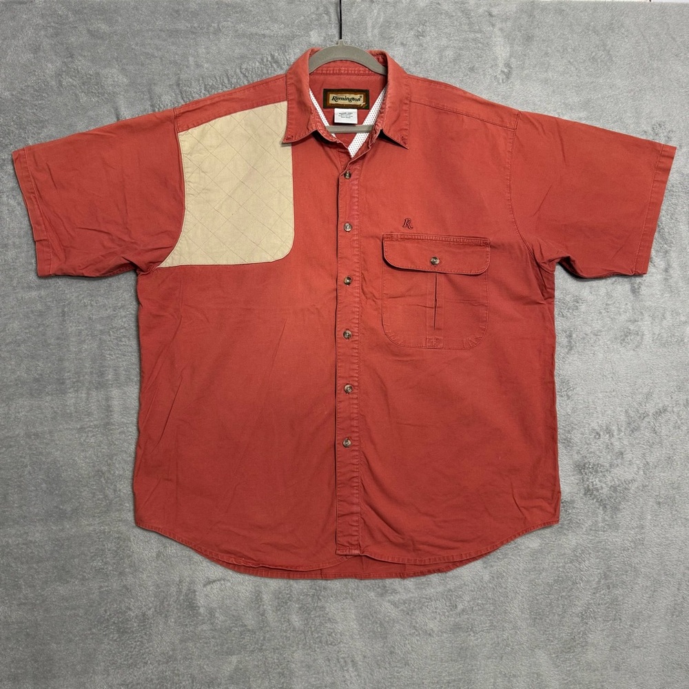 Remington Outdoor Shooter's Shirt Men's XL Short Sleeve Salmon 100% Cotton